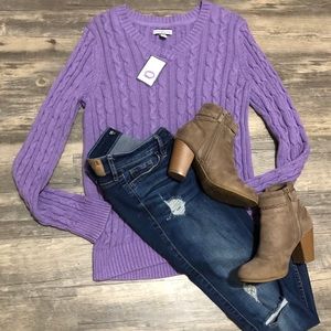 Purple v-neck sweater!